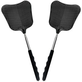 2-Pack Heavy Duty Telescopic Swatters – Durable Plastic Paddle with Extendable Stainless Steel Handle for Home, Office, and Outdoor Use