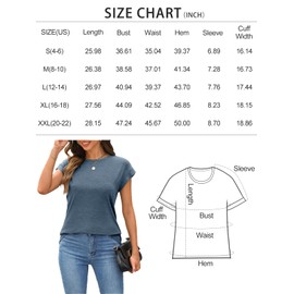 LILLUSORY Womens Tops Summer Cap Sleeve T Shirts Business Casual Dressy Basic Tee Cute Trendy Outfits Fashion Clothes Blue L