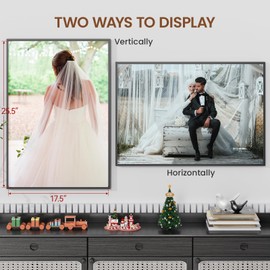 Heimlove 18x26 Metal Picture Frame,Black Aluminum Wall Gallery Poster Puzzles Artwork frames-Real Tempered Glass,Mounting Horizontally or Vertically Decor for Wall-3 Pack