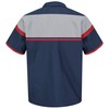 Red Kap Men's Standard Performance Tech Shirt, Navy/Red/Light Grey, Small