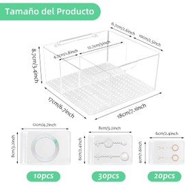 Caja De Joyería Organizador De Joyas con 60 Bolsas Portátiles Anti Deslustre para Joyas, Caja de Almacenamiento de Joyería de Viaje Acrílico Transparente para Collares Aretes Anillos y Brazaletes