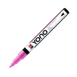 Marabu 12400101033 Yono Marker, Pink 033, Versatile Acrylic Pen with Fine Japanese Bullet Tip 0.5 - 1.5 mm, Water-based, Lightfast and Waterproof, for Almost All Surfaces