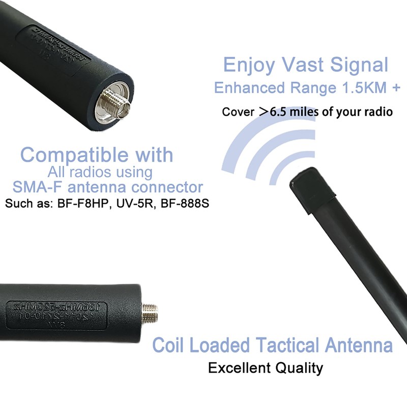 2 Pack BAOFENG Tactical Antenna 48cm/18.89in for UV-5R Radio SMA-Female