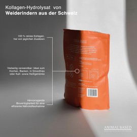 Collagen Powder [450g] - Pasture Cattle from Switzerland - 100% Pure Collagen Hydrolysate - Peptides Type 1 and 3 - Neutral in Taste