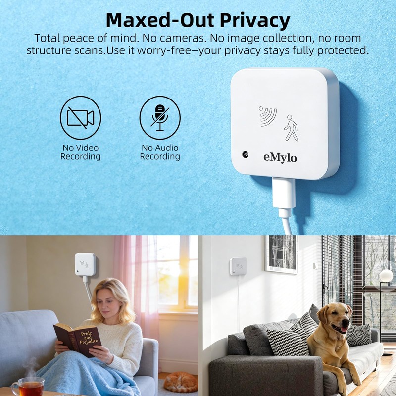 eMylo WiFi Presence Sensor 1 Pack 24GHz mmWave Radar with