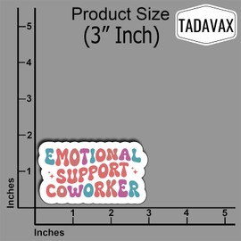 (3pcs) Emotional Support Coworker Stickers Coworker Cute Rainbow Stickers Funny Emotional Support Decals Water Assitant Stickers for Laptop Guitar Water Bottles Hard Hat Gifts for Boys Girls 3"x2"