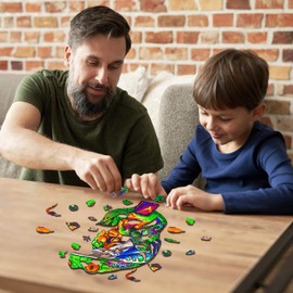 Jigfoxy Wooden Puzzle for Adults, Tree Frog Wooden Jigsaw Puzzles for Adults Kids, Unique Animal Shape Wood Cut Puzzles for Friend Puzzle Lovers(L- 16.4" x 11"-303 Pieces)