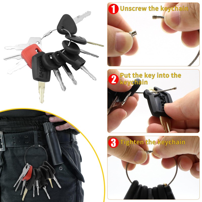 NVGFTG 18-Piece Construction Machinery Key Set Replacement Ignition Key Set