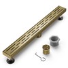 HTOH Brushed Gold Shower Drain 24 Inch, 304 Stainless Steel