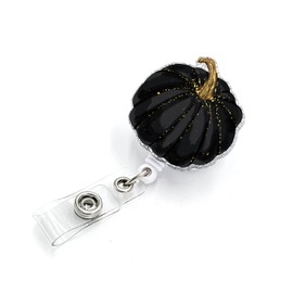 Tian Zhun Badge Reel Retractable with Alligator Clip Fall Acrylic Badge Holder Black Pumpkin Badge Accessories for Hospital Nurse Nursing Students Office Women Man