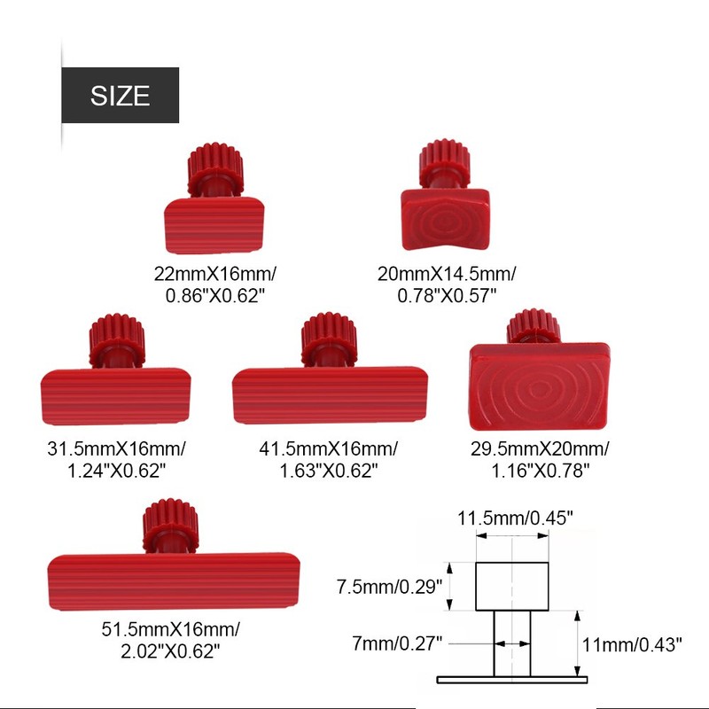 Paintless Dent Repair Tool, 6pcs Paintless Dent Removal Puller Tabs