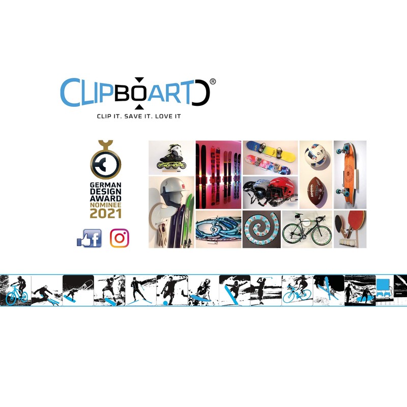 Clipboart ® Ski Pole Holder Wall Mount Wall Mount Ski