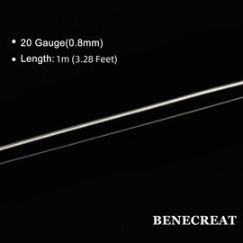 BENECREAT Sterling Silver Wire - 20 Gauge, 3.28 Feet Pure Silver Wire for Jewelry Making, Spool Project, Bracelets and Earrings