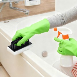 18 Pack Handled Bath Scrubber Set Bathtub Scouring Pad 15 Non-Scratch Bathroom Scrubbing Pads with 3 Handles Reusable Cleaning Sponge for Cleaning Shower Tile Sink Pool Areas