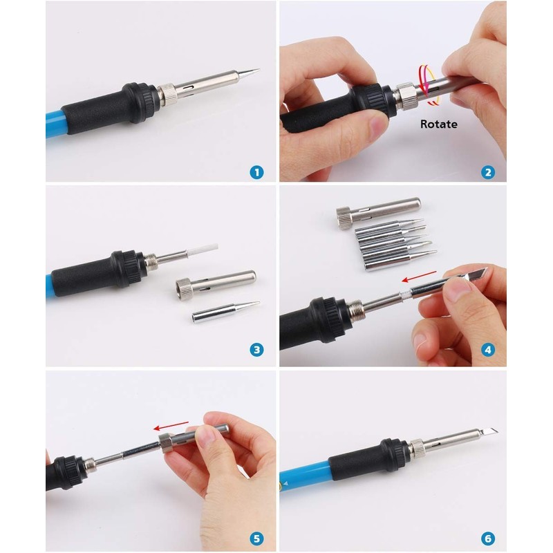 Gle2016 Electric Soldering Iron Kit 60W Adjustable Temperature Welding