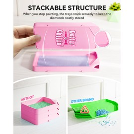 ARTDOT 10-Piece Interlocking Diamond Art Trays Kits for Adults, Stackable Diamond Painting Accessories and Tools