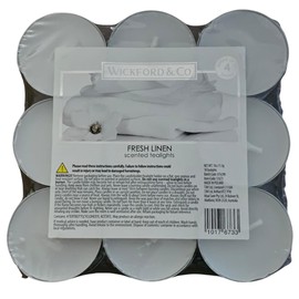CRWP Wickford & Co Clean Linen Tealights 18-Pack with crwp Card.