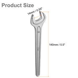 HARFINGTON Single Open Ended Spanner Wrench, 14mm, Thicken CR-V Steel Open End Wrench Tool for for Automotive Repair and Furniture Assembly, Grey