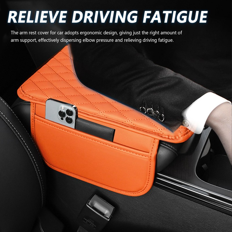 Stacool Upgraded Car Center Console Cover, Microfiber Leather Armrest Cover