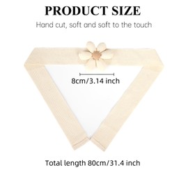 MWRDSM 2pcs Curtain Tiebacks, Flower Curtain Ties for Drapes, Curtain Tiebacks with Adjustable Strap, Cotton Holdbacks for Indoor Outdoor Drapes Decor (Beige)