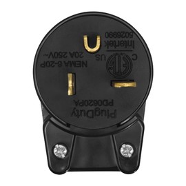 Strhowill Right Angle Nema 6-20P Plug - UL Listed 20A 250V 90° for Data Centers & Industrial Use | Nema 6-20P to IEC C19 Ready | 12-Direction Rotatable