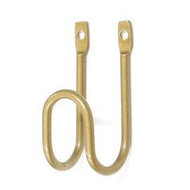 Wakisangyo Kabette J-Shaped Hook, Brass Color, Height 2.6 x Width 1.0 x Depth 1.1 inches (65 x 26 x 28 mm), Wall Storage, Shelf, Hanging Small Items