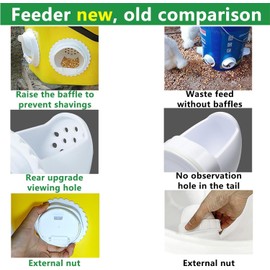 6-Port DIY Chicken Feeder Kit with Automatic Function, Stopper, Hole Saw, Weatherproof, No Waste, Rain-Proof. Reusable Feeder for Chickens and Poultry.