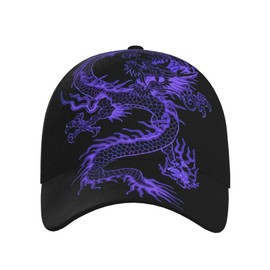 Blue Red Dragon Baseball Hat Unisex Cute Animal Cap Outdoor Summer Beach Vacation Headwear Hat for Women Men