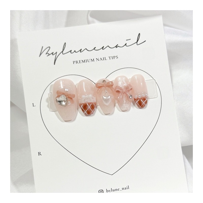 Bonbon Chocolat Handmade Nail Tips Nail Tips - Short Almond
