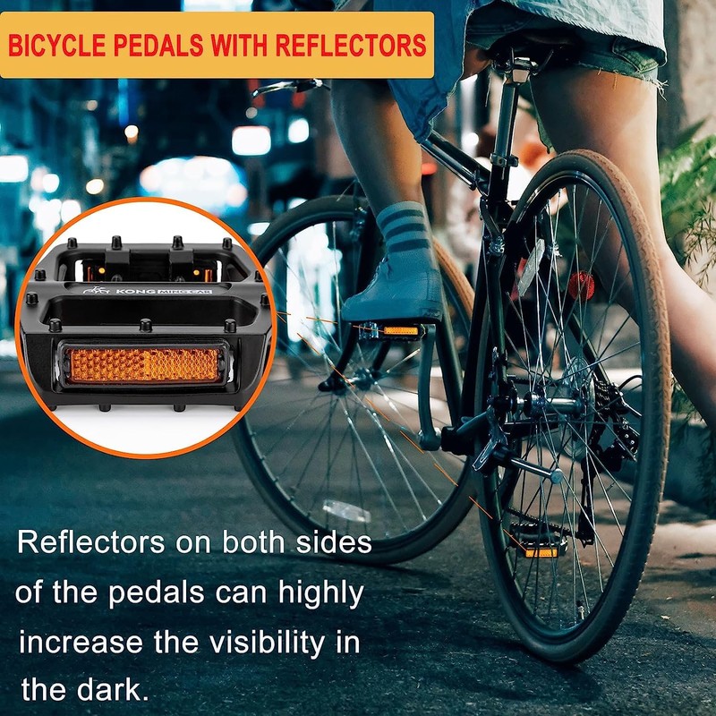 KONG MING CAR Bicycle Pedals, Non-Slip MTB Pedals Made of