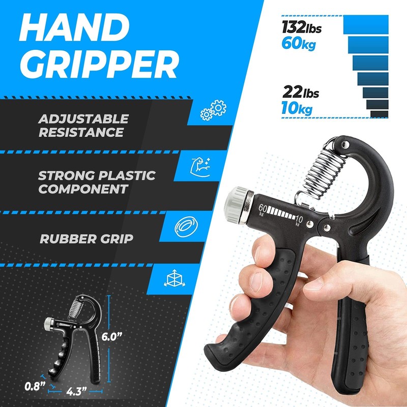 roygra Grip Strength Trainer (5 Pack), Forearm Strengthener, Hand Strengthening