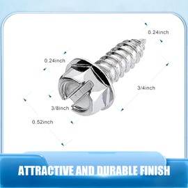 Zikefest 4PCS License Plate Screws, Stainless Steel Fasteners, Universal Rustproof License Plate Security Screw Kit, for Cars, Trucks, Vans, SUVs (Silver)