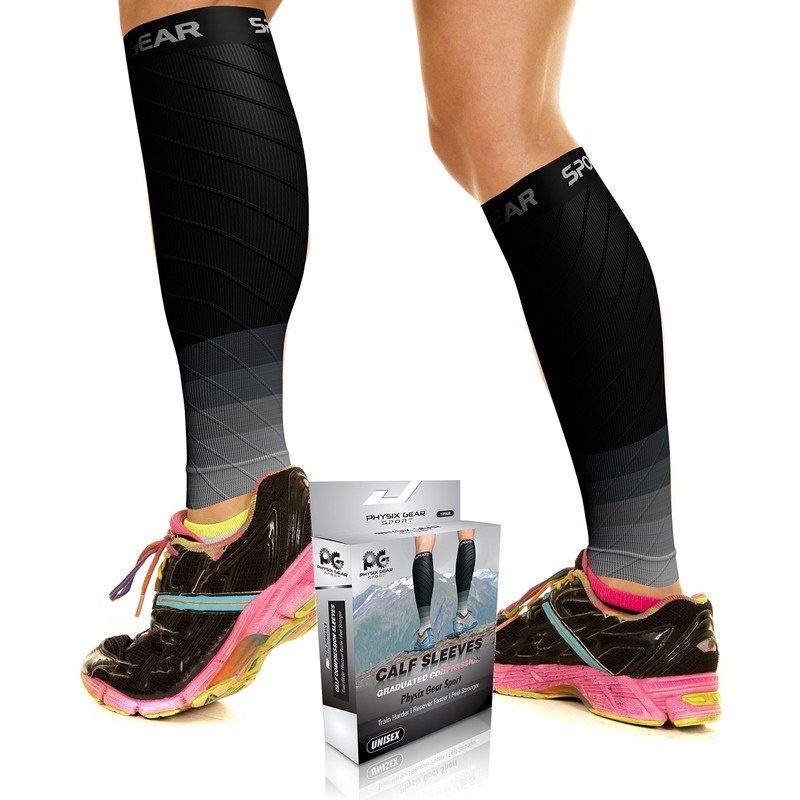Physix Gear Calf Sleeves for Men & Women, Lightweight Compression