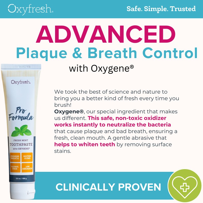 Oxyfresh® Pro Formula Toothpaste - Fights Plaque, Periodontal Disease, Ubat