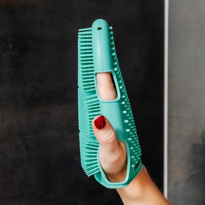Guante exfoliante de silicona, exfoliante corporal higiénico con ganchos de