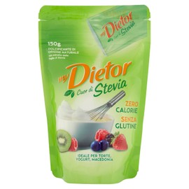 Dietor - MyDietor Cuor di Stevia Dolcificante Naturale Sfuso con Estratto di Stevia 0 kcal, Senza Glutine - 150 gr