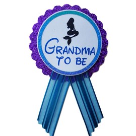 Grandma to Be Pin Mermaid Baby Shower Pin to wear at Baby Shower, Purple & Turquoise Pin, It's a Girl, Baby Sprinkle