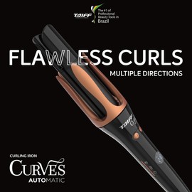 Taiff Automatic Curling Iron – 1¼" Rotating Barrel with Turbo Ion Technology, 3 Heat Settings (340°F–410°F), Curling Wand & Hair Curler, Dual Voltage Styling Tool for Smooth, Frizz-Free Curls