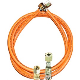 Propane Gas Hose with 1/4 Inch Left x 8 mm Cutting Ring Screw Connection (Winter-Proof, 300 cm)