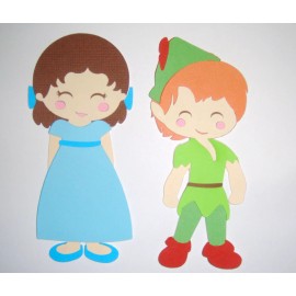 Peter Pan and Wendy Paper Die Cut Paper Doll Scrapbook Embellishment