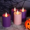 yunsheng Flameless Advent Candles Purple and Pink, 5 Inch Battery