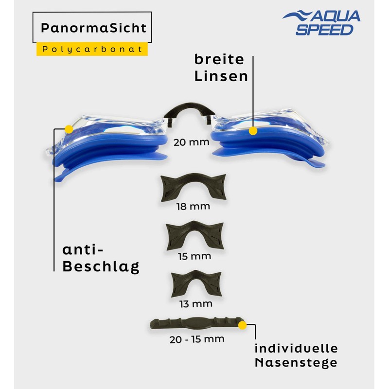 Aqua Speed® Lumina Swimming goggle (optical lenses to correct short-sightedness;