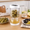 Pickle Strainer Jar for Easy Serving – 34 oz Flip-to-Separate