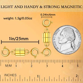 Magnetic Necklace Clasps and Closures,Magnetic Necklace and Bracelet Clasps, Jewelry Clasps and Converters Set, Silver and Gold Plated Stainless Steel (C 10PCS)