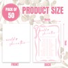 JarThenaAMCS 50 Sheets Pink Bow Bridal Shower Game Cards Double