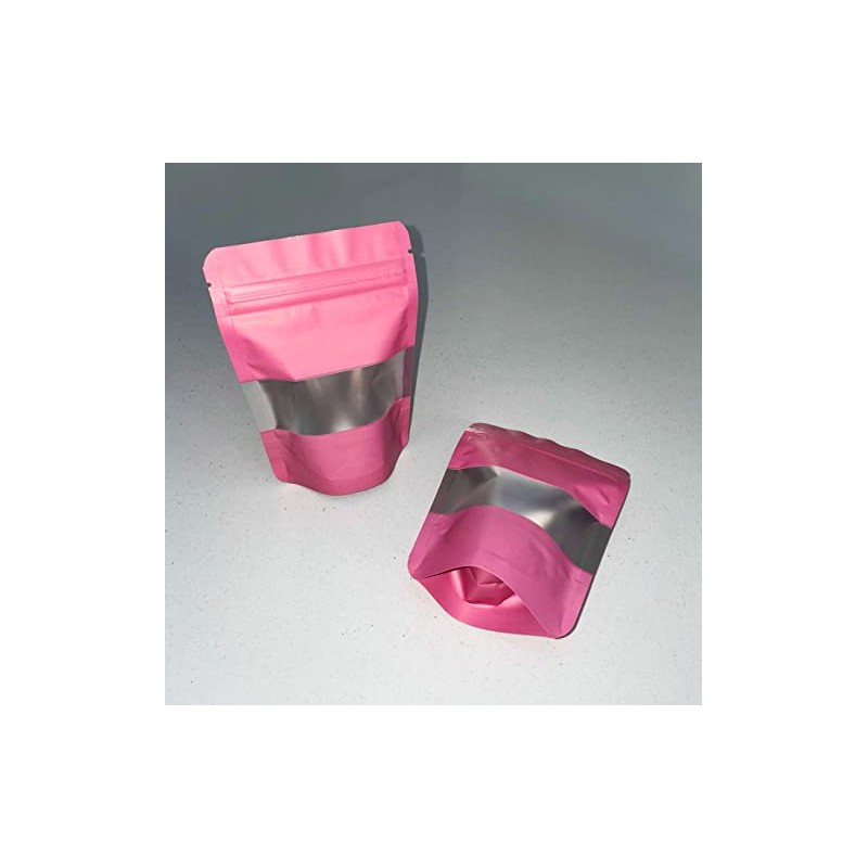Pink Mylar Bags 3.5g Smell Proof Packaging x100