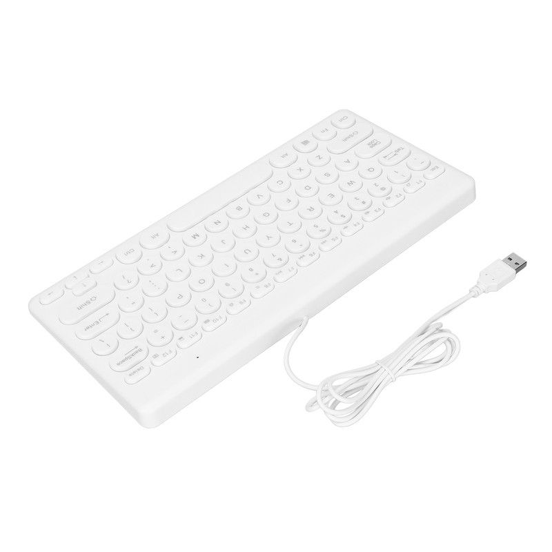 USB Keyboard Wired 78 Keys Ergonomic Design Power Saving Round