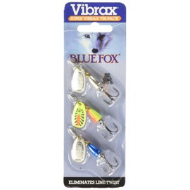 Blue Fox 60-10-900IC Blue Fox Tri-Pack Contains 3 Each #1 Plain Super Vibrax, 42743