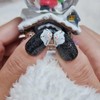 Snowman in the Night Sky Homemade Nail Tips - Medium