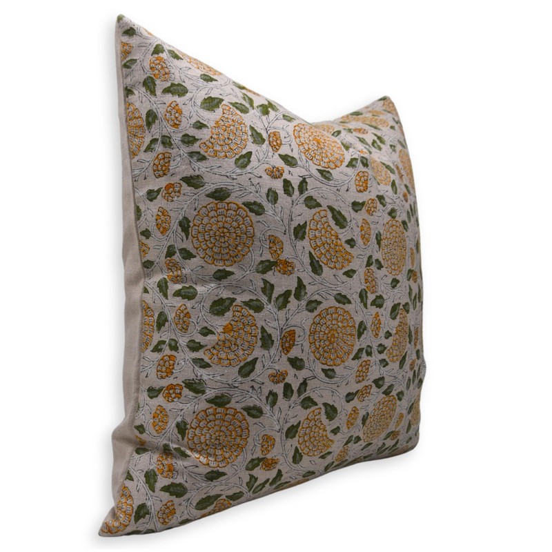 Fabritual Handmade Throw Block Print Decorative Pure Linen 14x36 inches